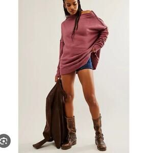 Free‎ People Otto Sweatshirt Tunic Top Boat Neck Women's Size Small Maeve